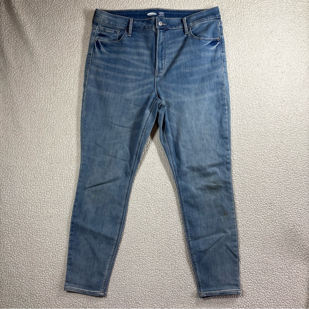 Old Navy Rockstar Super Skinny High Rise Women Stretch Size 16 Light Wash Jeans